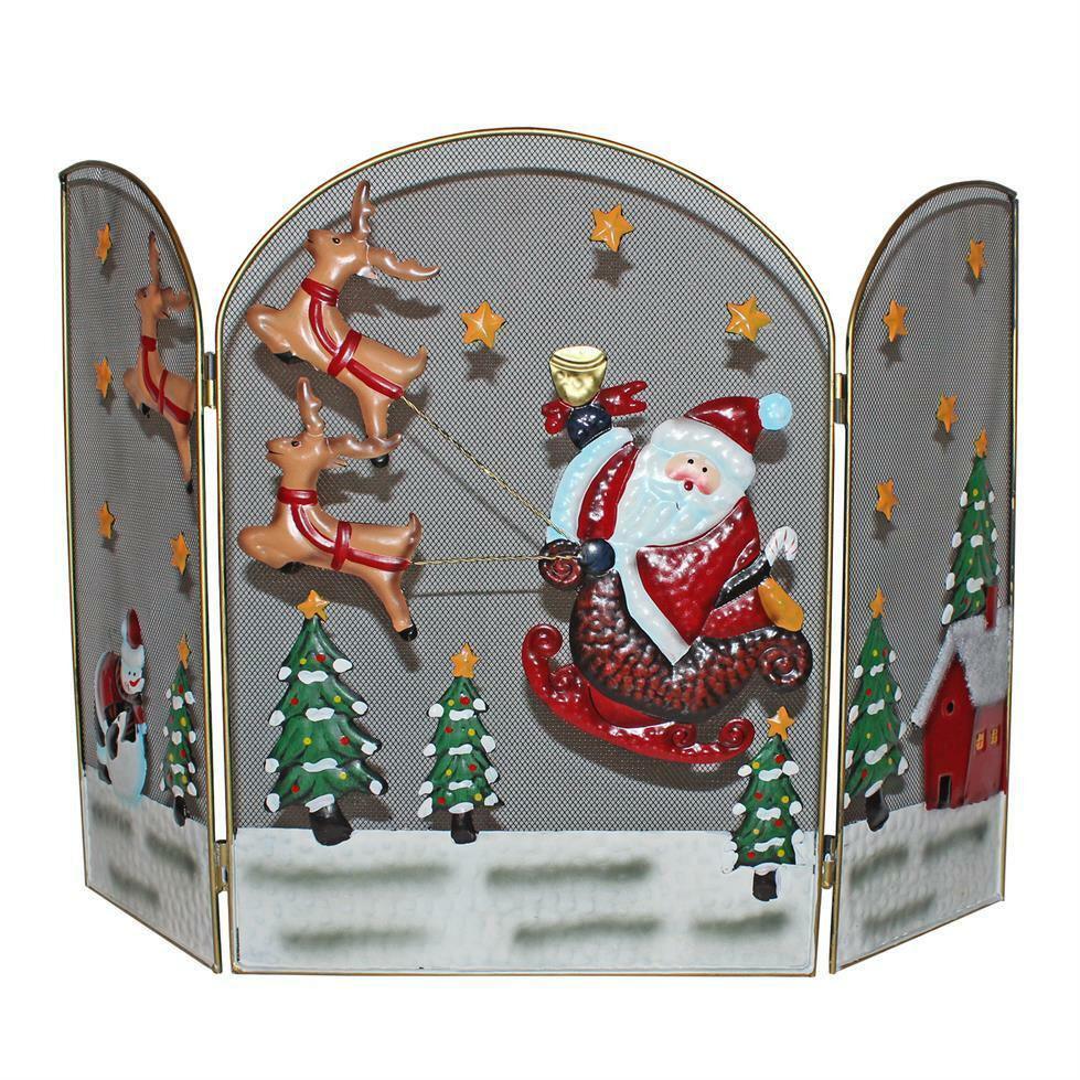 Premier Decorations Santa and Reindeer Fireguard - 49cm
