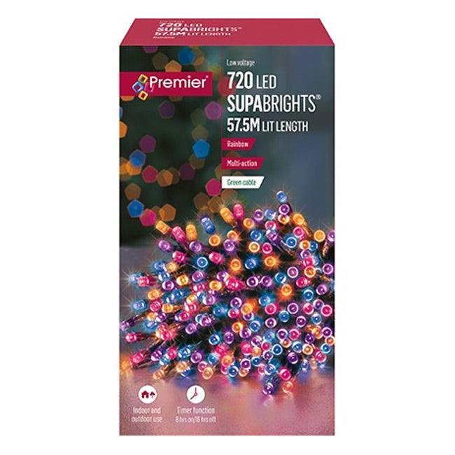 Premier Decorations Supabrights 720 LEDs with Timer - Rainbow - Towsure