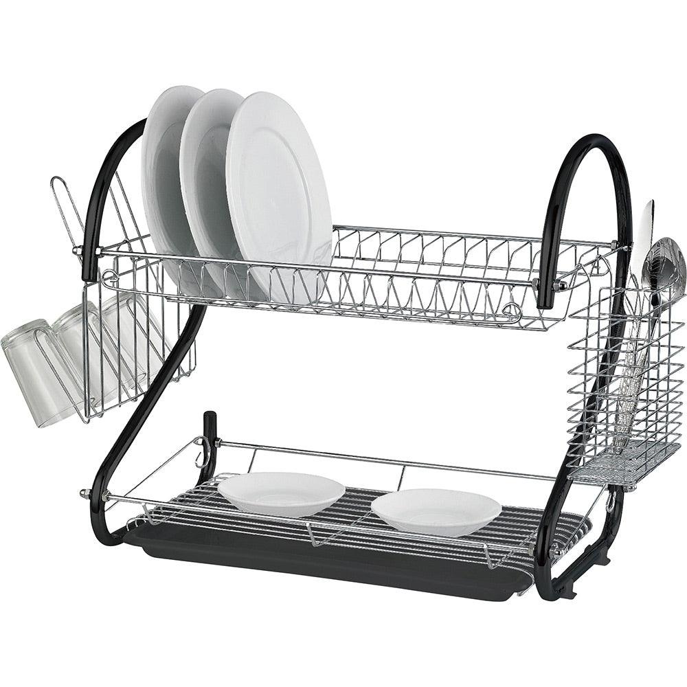 Prima Dish Draining Rack - Black & Chrone