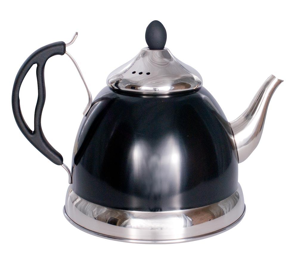Prima Black Stainless Steel Teapot 1.5 litre 