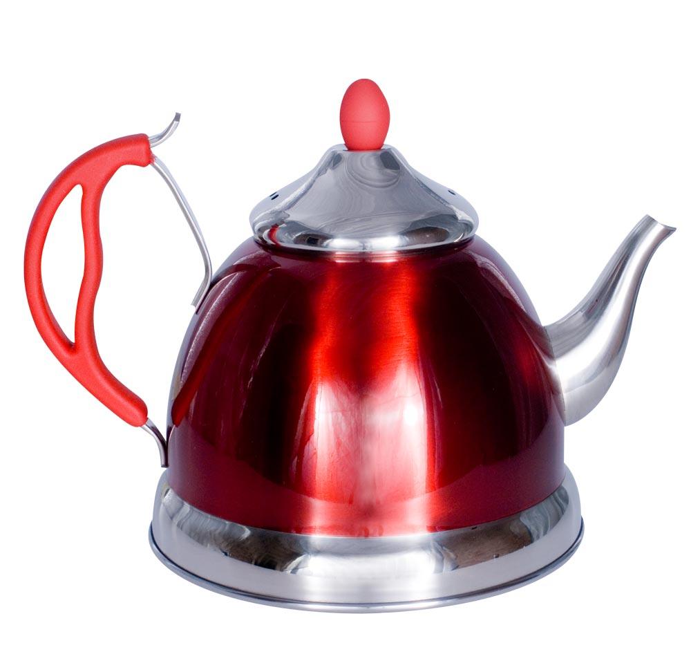 Prima Red Stainless Steel Teapot 1.5 litre - Towsure