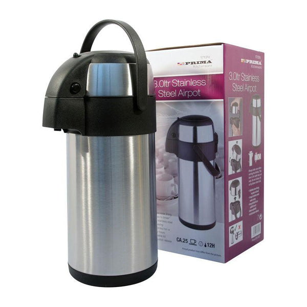 Prima Stainless Steel Airpot Flask - 3 Litre