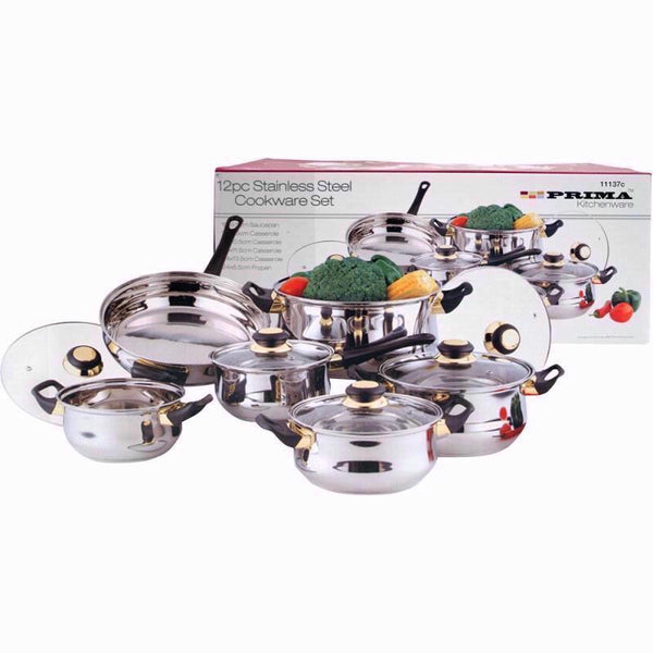 Prima Stainless Steel Cookware Set (12pc)