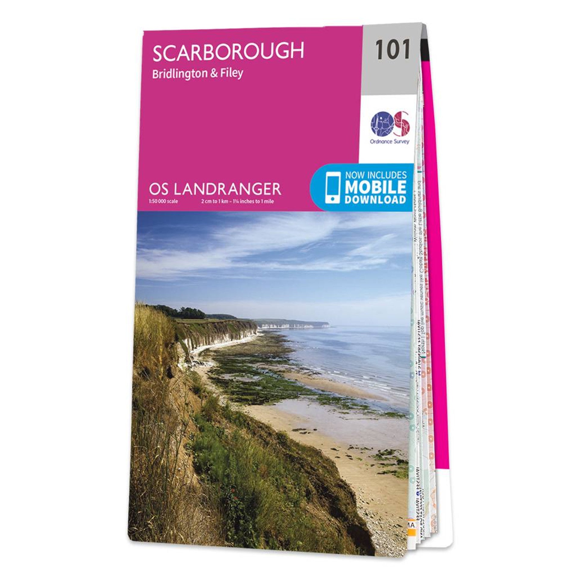 OS Landranger Map 101 Scarborough Bridlington & Filey - Towsure