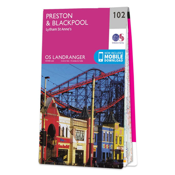 OS Landranger Map 102 Preston & Blackpool Lytham St Anne's