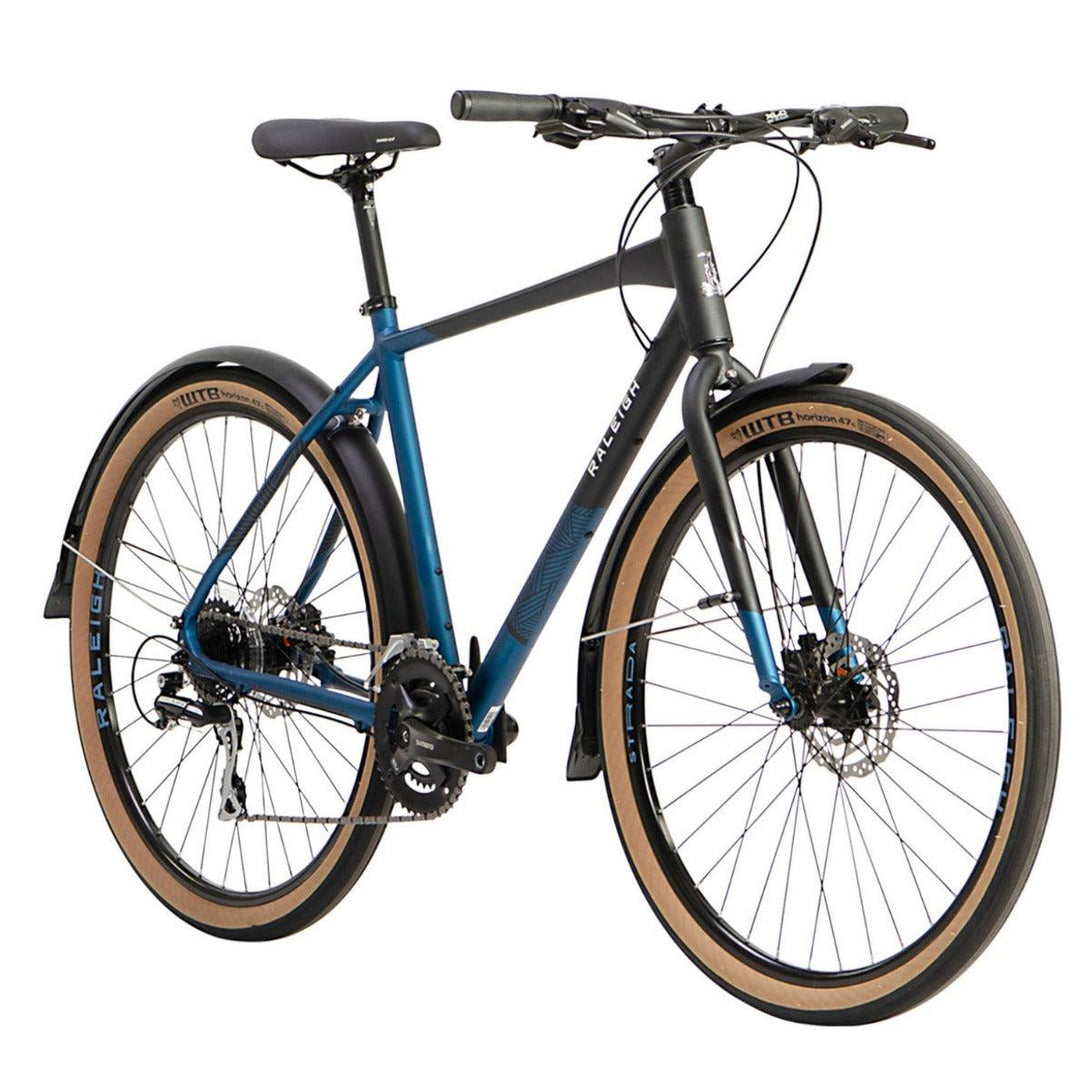 Raleigh Strada City Crossbar Hybrid Bike - Blue - Towsure