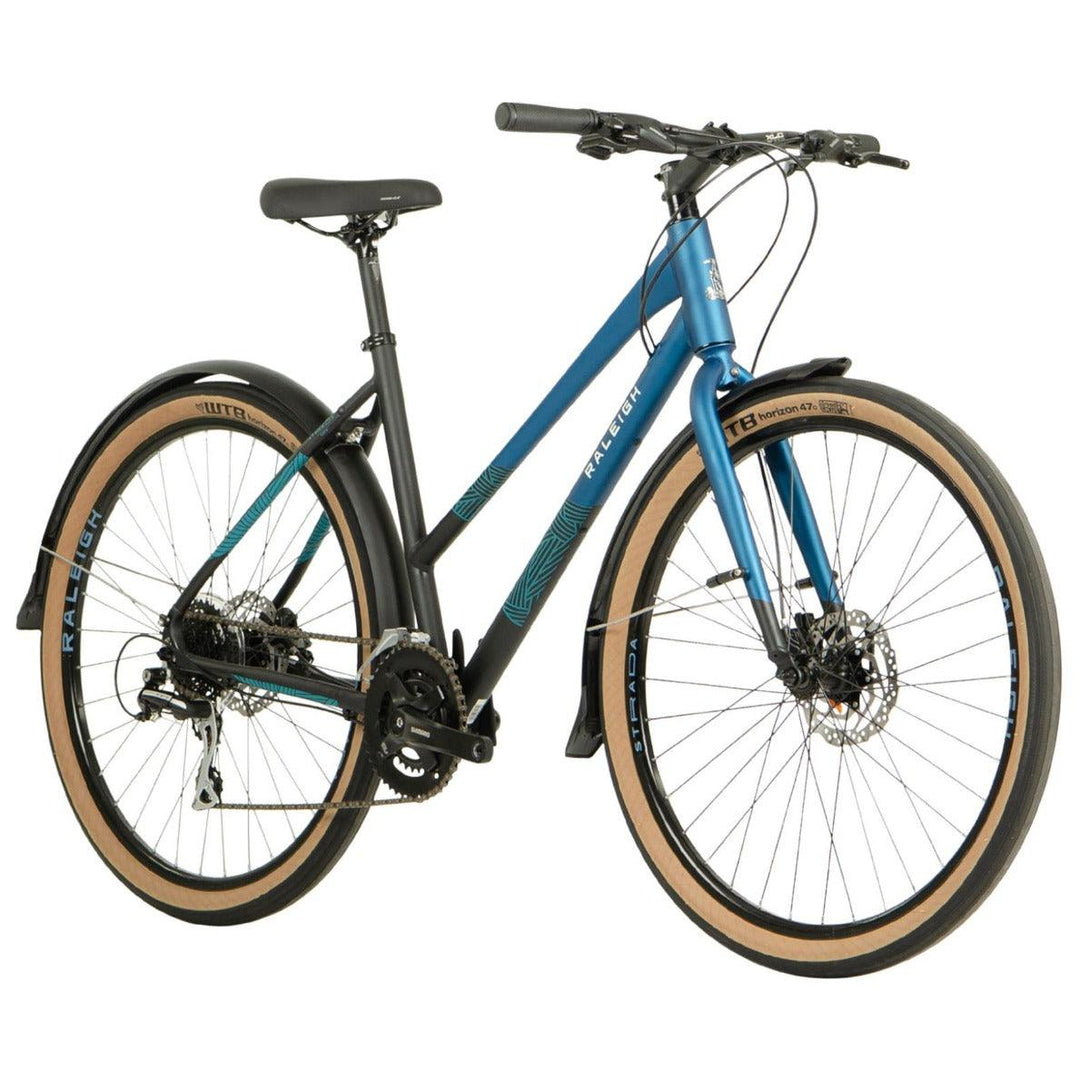 Raleigh Strada City Open Frame Hybrid Bike - Blue - Towsure