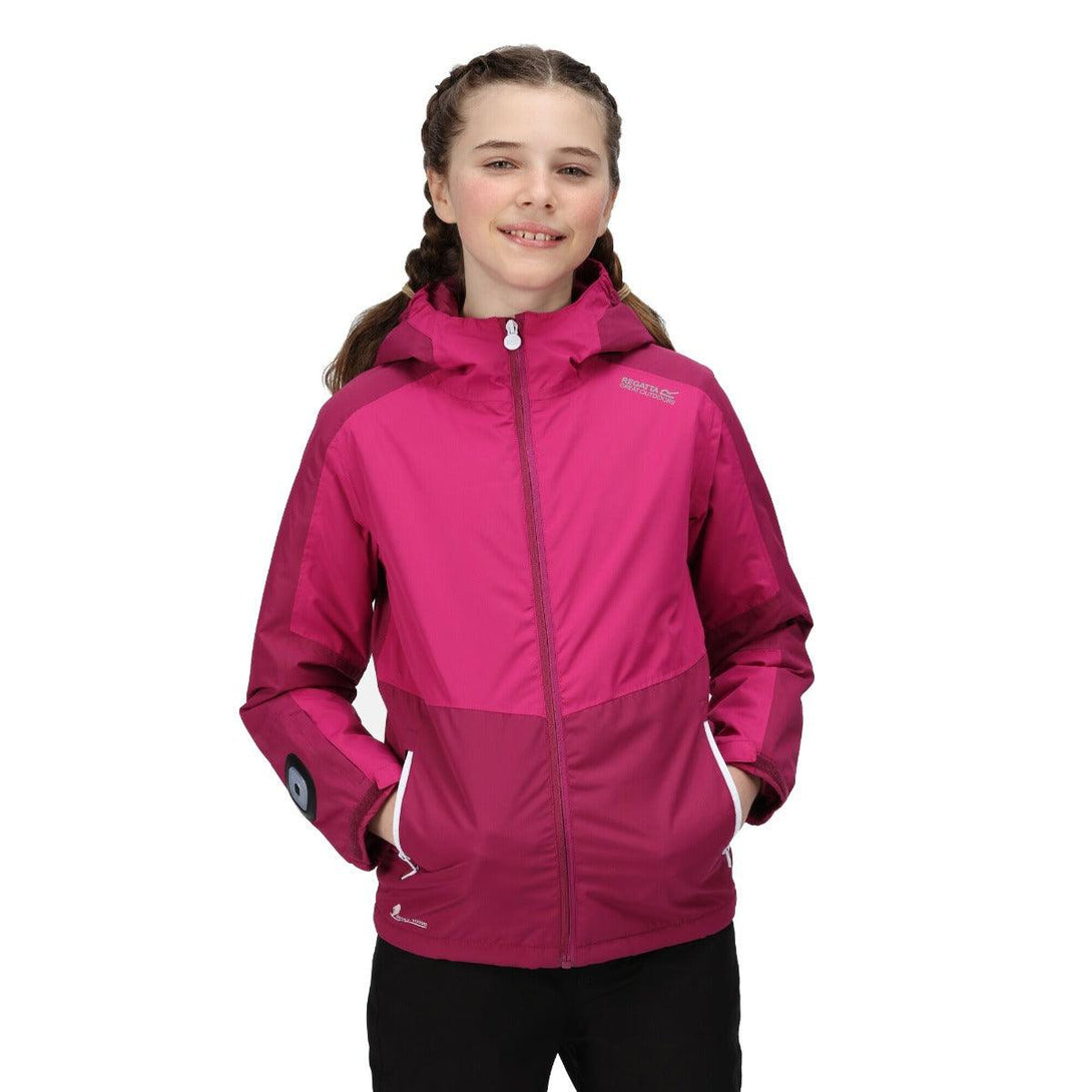Regatta Beamz Waterproof Kids Jacket - Raspberry Radiance/Fuschia - Towsure