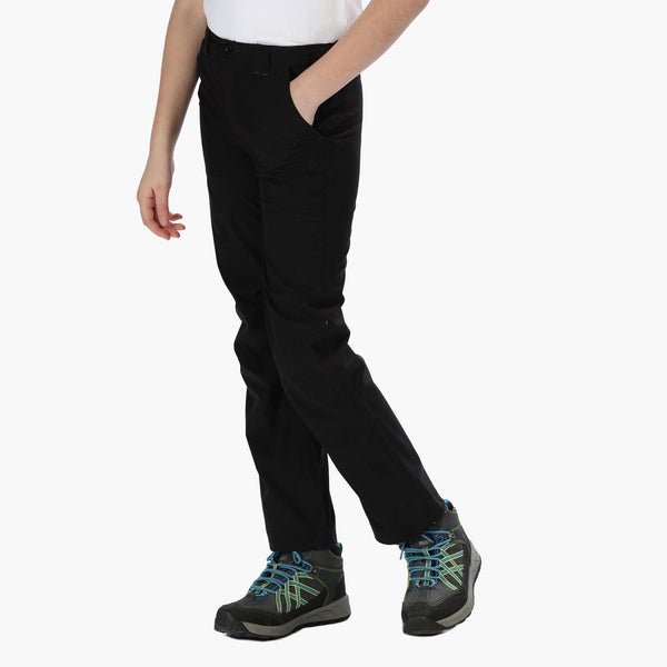 Regatta Kids' Dayhike II Breathable Stretch Walking Trousers - Black - Towsure