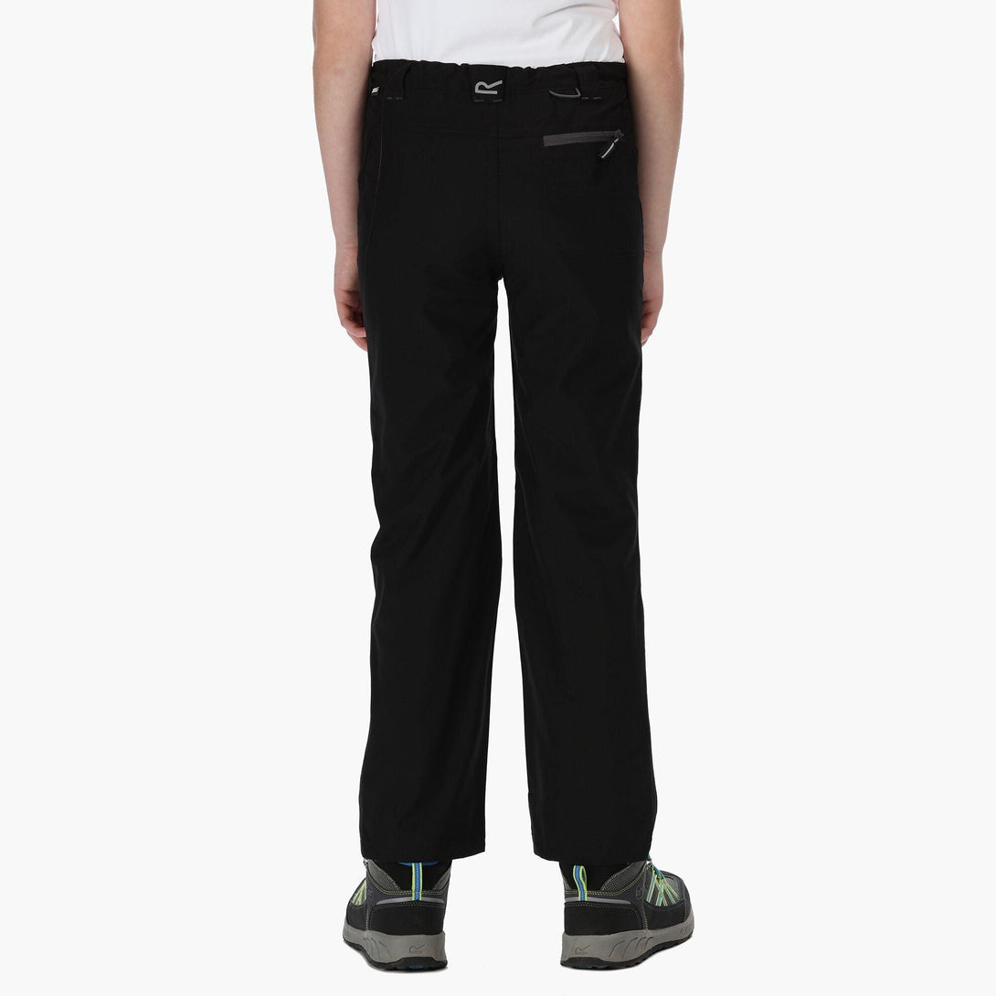 Regatta Kids' Dayhike II Breathable Stretch Walking Trousers - Black - Towsure