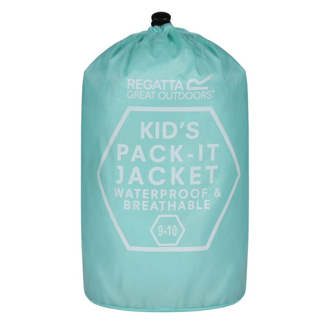 Regatta Kids Waterproof Packaway Pack It Jacket III - Aqua - Towsure