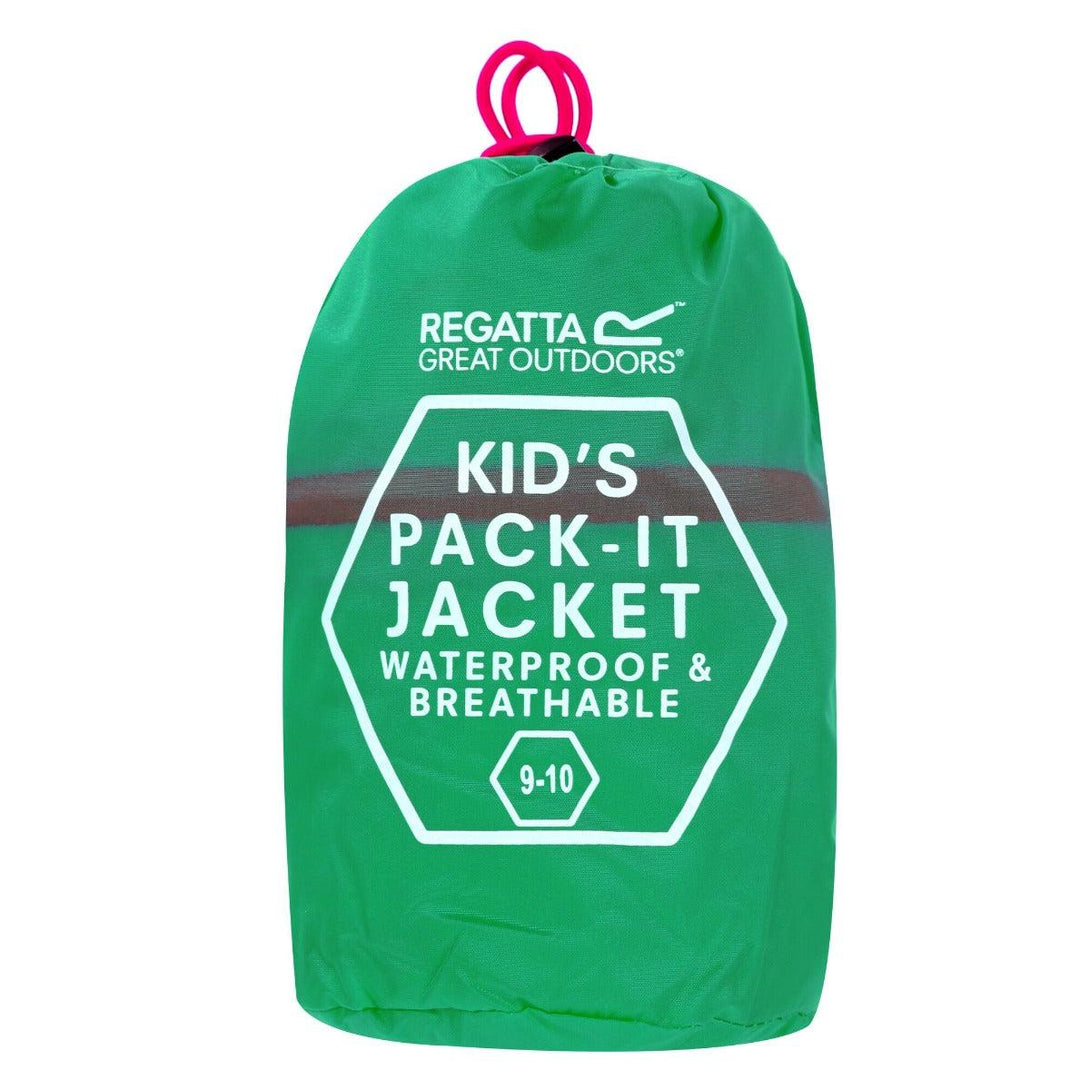 Regatta Kids Waterproof Packaway Pack It Jacket III - Island Green - Towsure