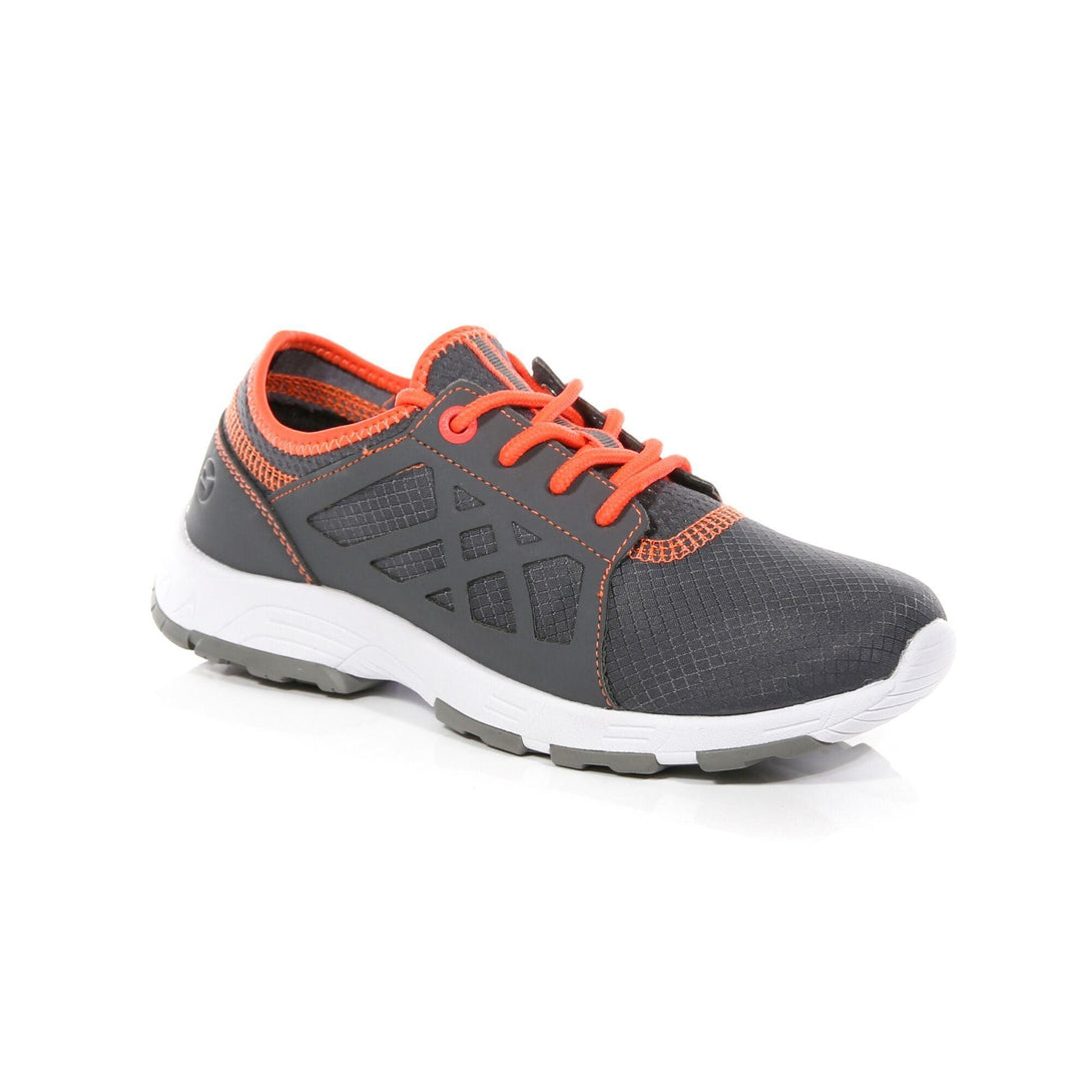 Regatta Kidsâ€™ Marine Sport II Trainers - Granite Fiery Coral - Towsure