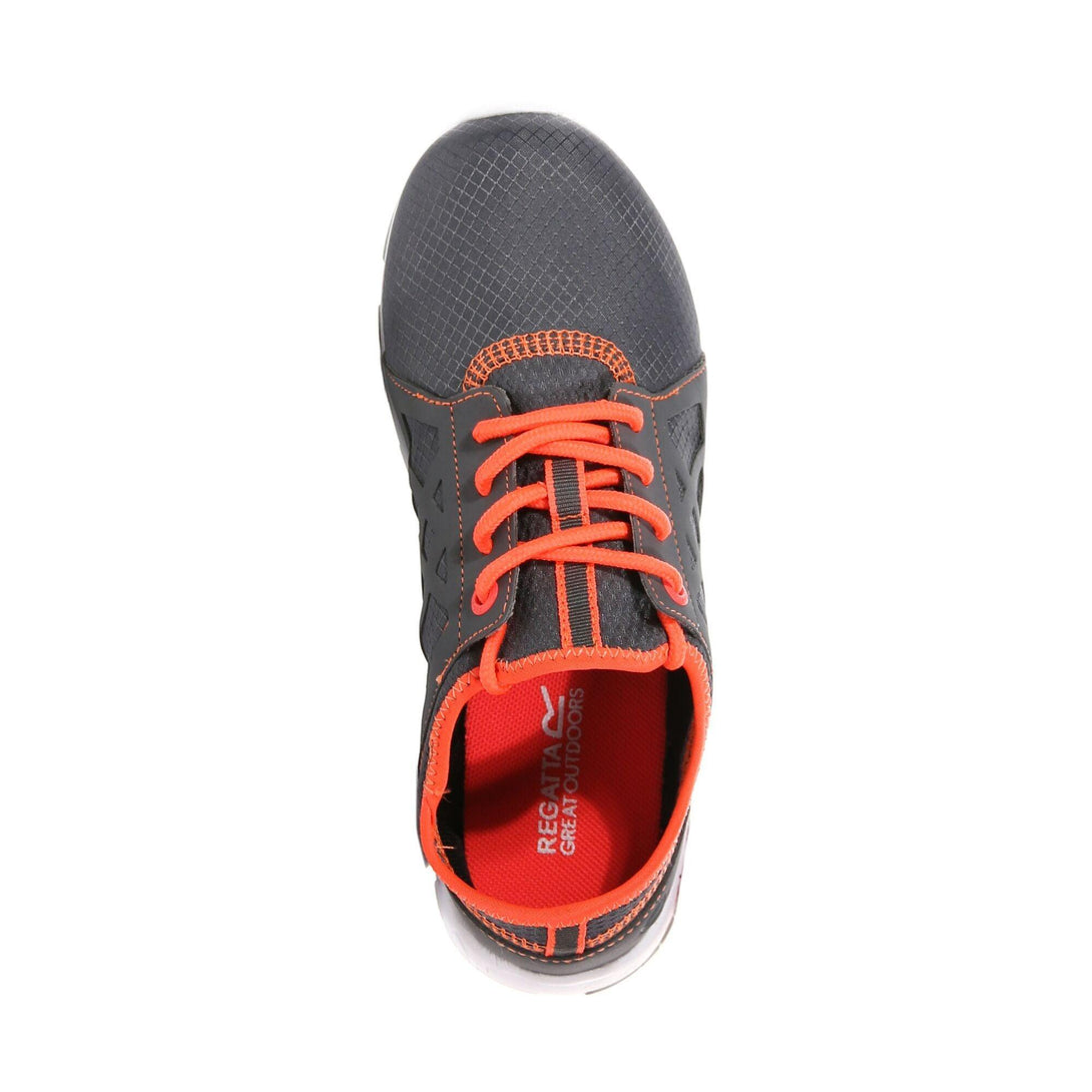 Regatta Kidsâ€™ Marine Sport II Trainers - Granite Fiery Coral - Towsure