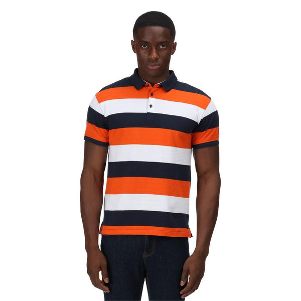 Regatta Maxen Polo - Navy Stripe - Towsure