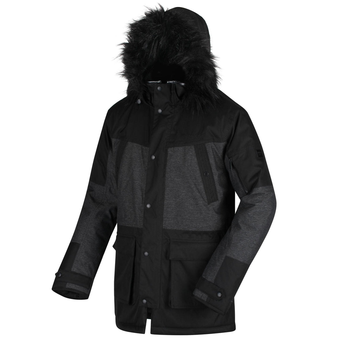 Regatta Men's Aalto Fur Trimmed Waterproof Insulated Jacket - Black - Towsure