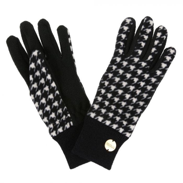 Regatta Women's Azni Printed Fleece Gloves - Black Houndstooth