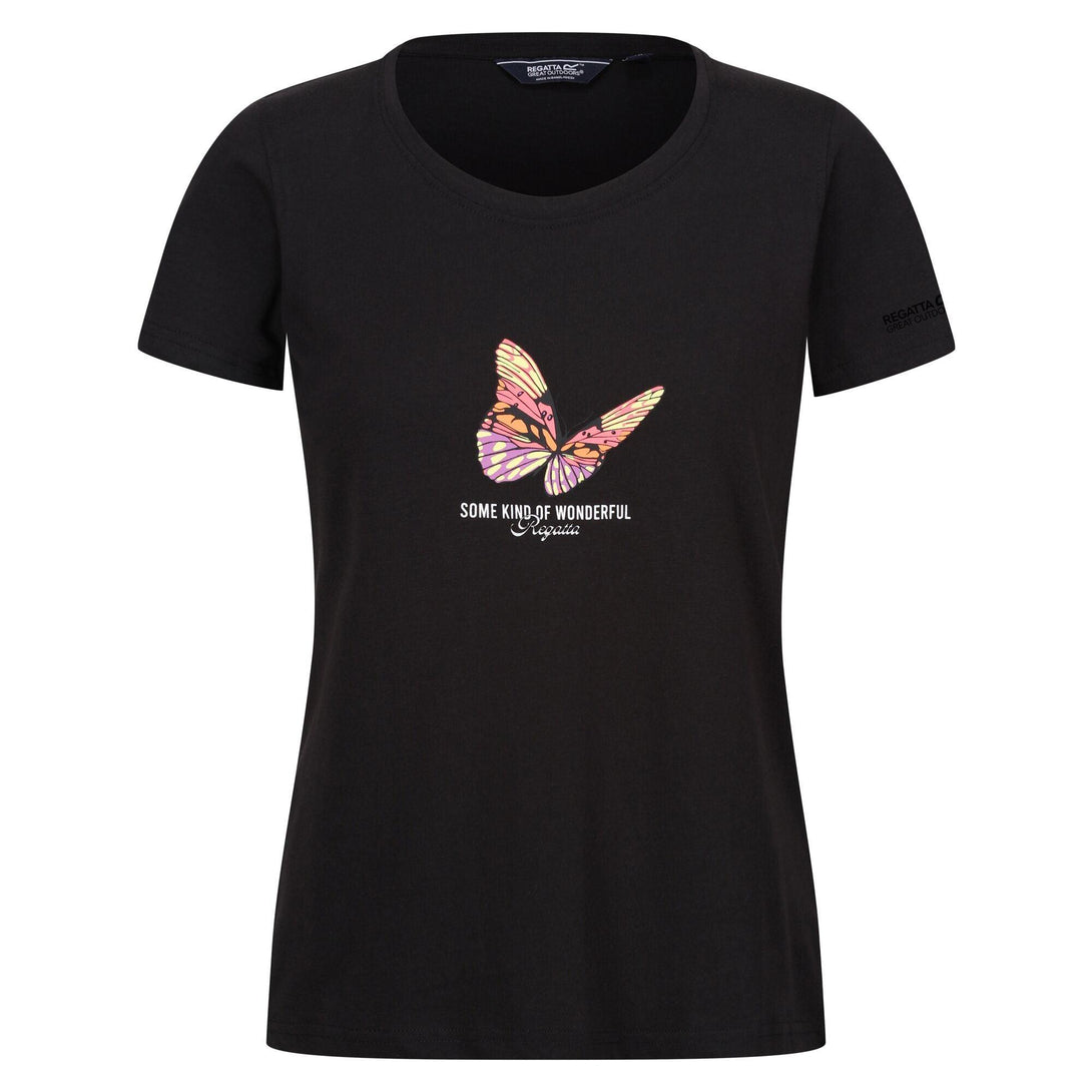 Regatta Women's Fliandra T-Shirt - Black Butterfly - Towsure