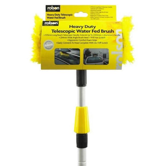 Rolson Telescopic Water Fed Car Wash Brush - 2 Metres with Large Brush Head - Towsure