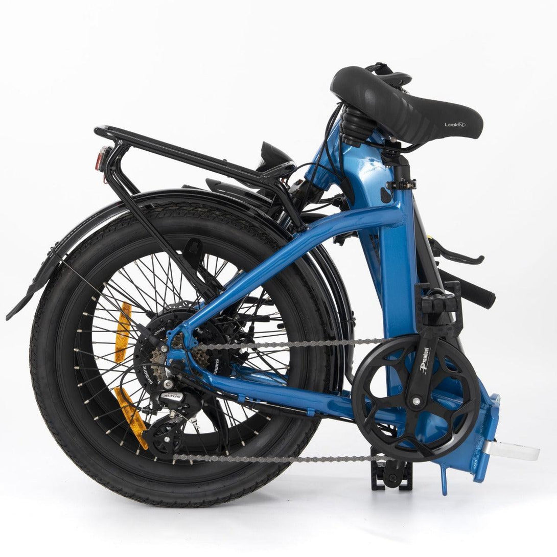 Roodog Cosmo Low Step Through Folding Electric Bike - Metallic Blue - Towsure