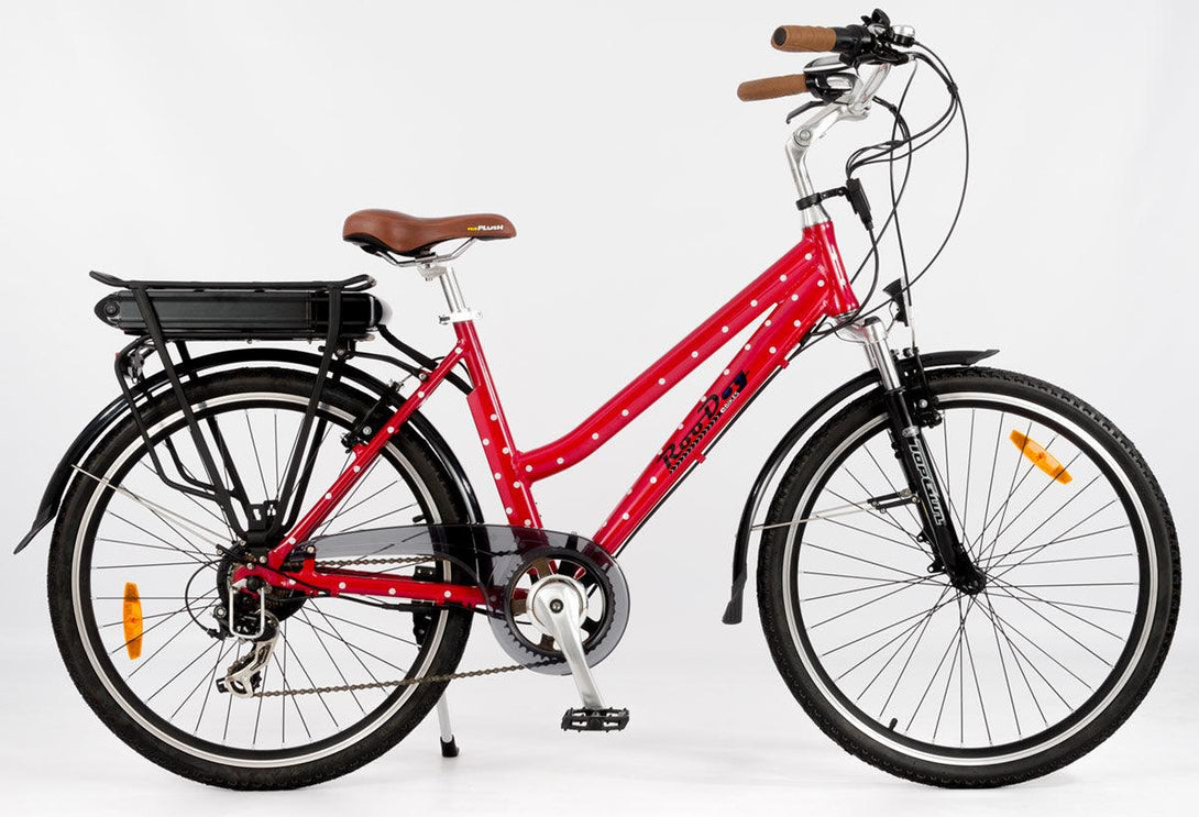 Roodog Polka Dot Electric Bike - Vintage Red - Towsure