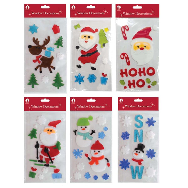 Tallon Festive Stick On Window Decorations - 1 of 6 Assorted Designs