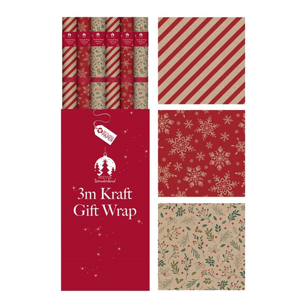 Tallon Printed Kraft Christmas Gift Wrap