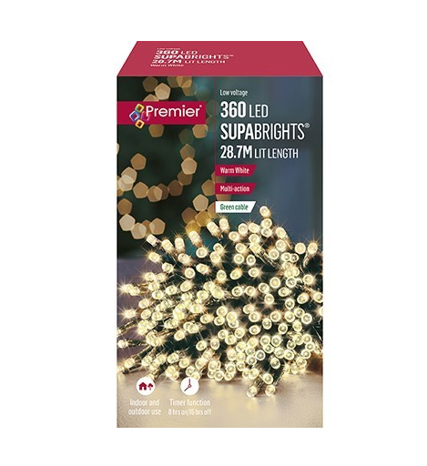 Premier Decorations 360 Warm White LED Supabrights