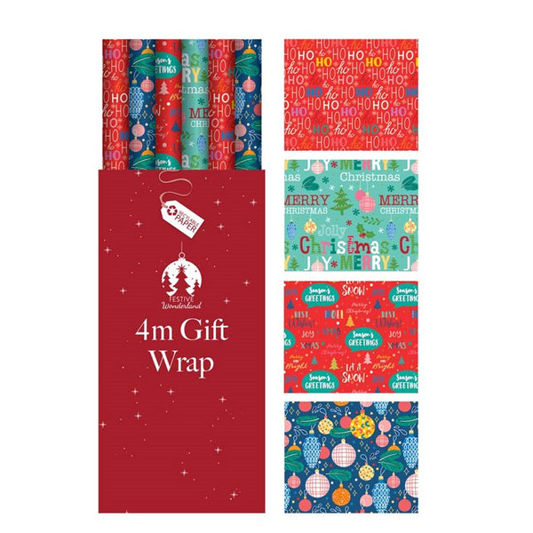 Tallon Festive Contemporary Christmas Wrapping Paper 4m - Assorted Colours