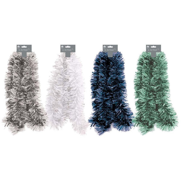 Tallon 2m Chunky-Forest Frost Tinsel - 4 Assorted Colours