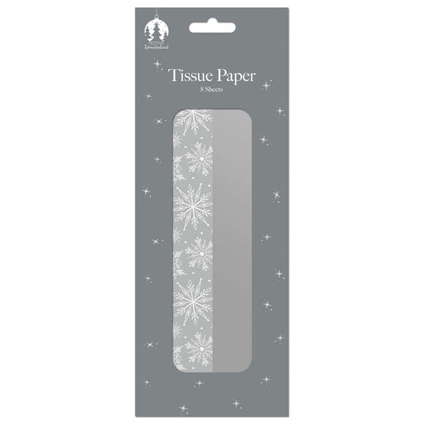 Tallon Silver/Snowflake Stripe Christmas Tissue Paper