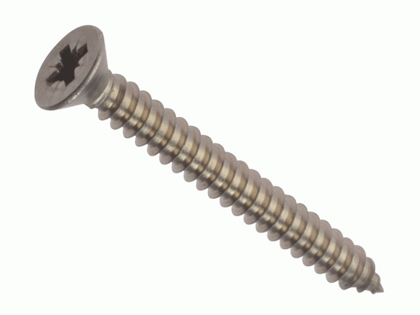 Self Tapping Stainless Steel Screws CSK Head No. 4 x 1/2" - 5 Pack - Towsure