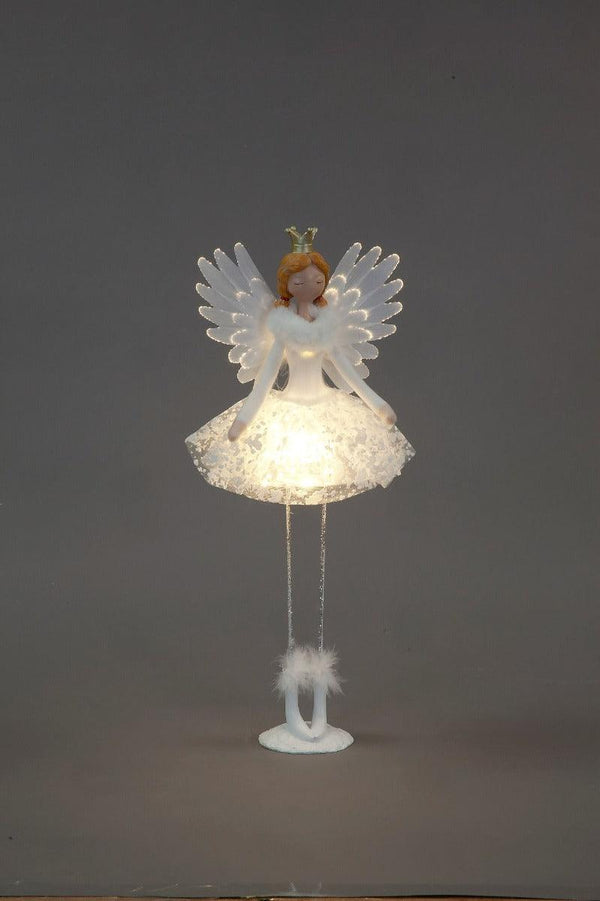 Snowtime 54cm Standing Angel - White/Gold - Towsure