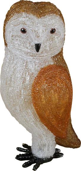 Snowtime 56cm Acrylic Owl With 100 Ice White LEDs - Towsure