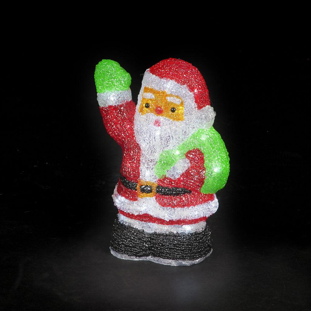 Snowtime Acrylic LED Illuminated Santa - 29cm - Towsure
