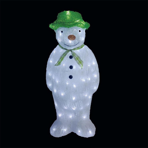 Snowtime Acrylic The Snowman With 100 Ice White LED Lights