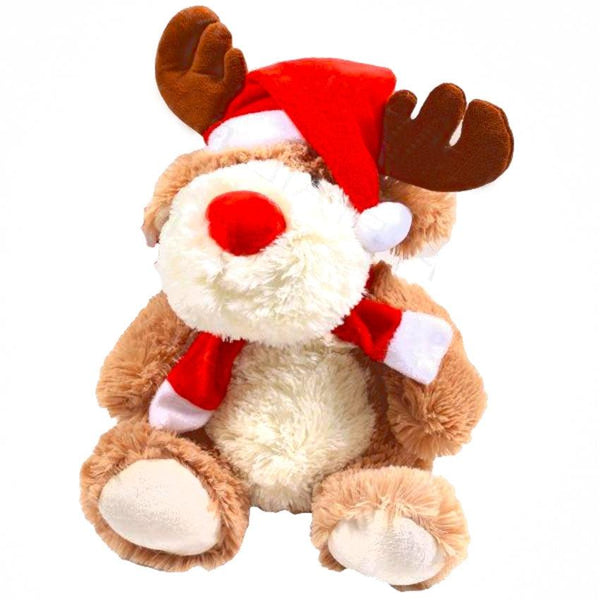Soft Rednose Reindeer Christmas Plushie - 12" Tall - Towsure