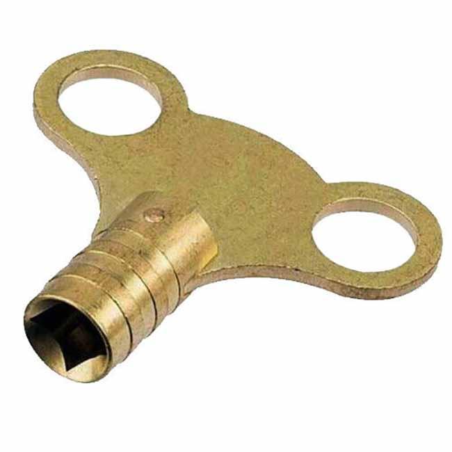 Solid Brass Radiator Key - Bleed Key for Radiator Air Valve