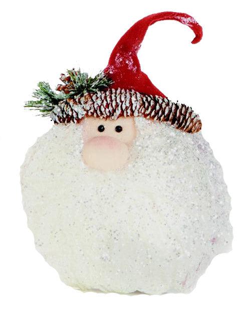 Sparkle Santa Head Decoration - 13cm - Towsure