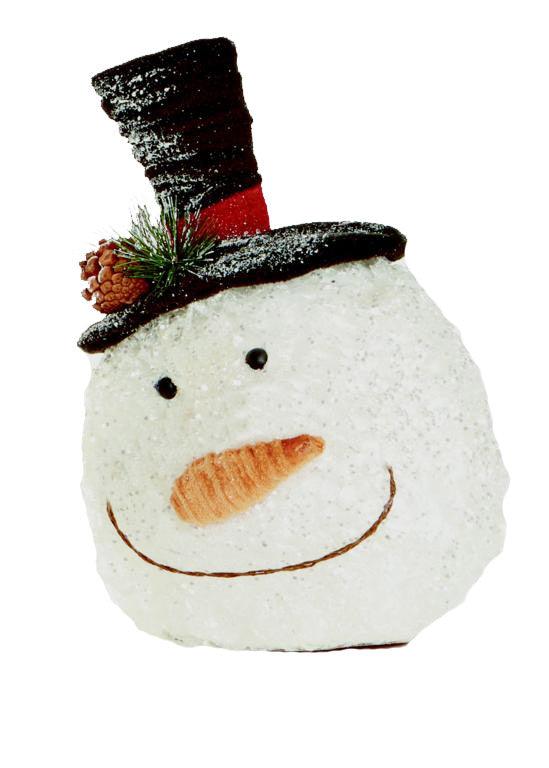 Sparkle Snowman Head Decoration - 24cm - Towsure