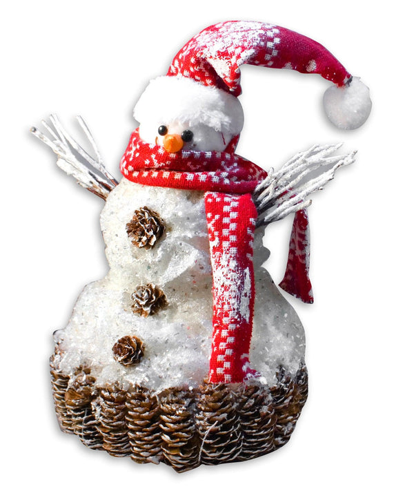 Sparkle Snowman in Red Hat - 35cm - Towsure