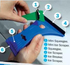 Streetwize 6 in 1 Ice Scraper and Squeegee - Towsure