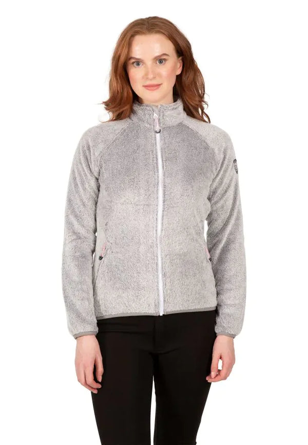 Trespass Women's Soft Furry Fleece Jacket Telltale - Grey/Silver