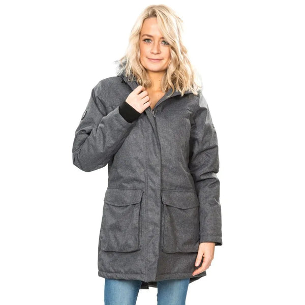 Trespass Womens Waterproof Parka Jacket Thundery - Grey