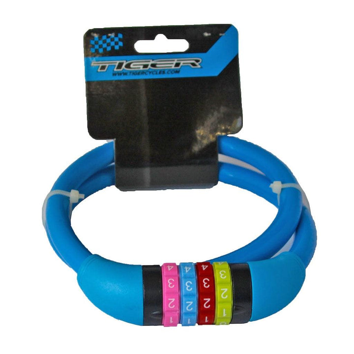 Tiger Combination Cycle Lock 12 x 800mm - Blue - Towsure