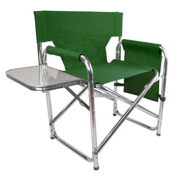 Towsure Directors Chair with Side Table in Green Fabric