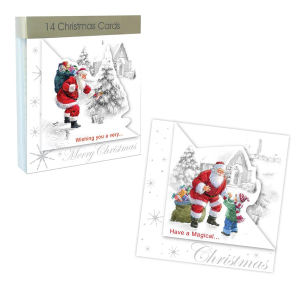 Traditional Die Cut Christmas Cards - Pack of 14 - Towsure