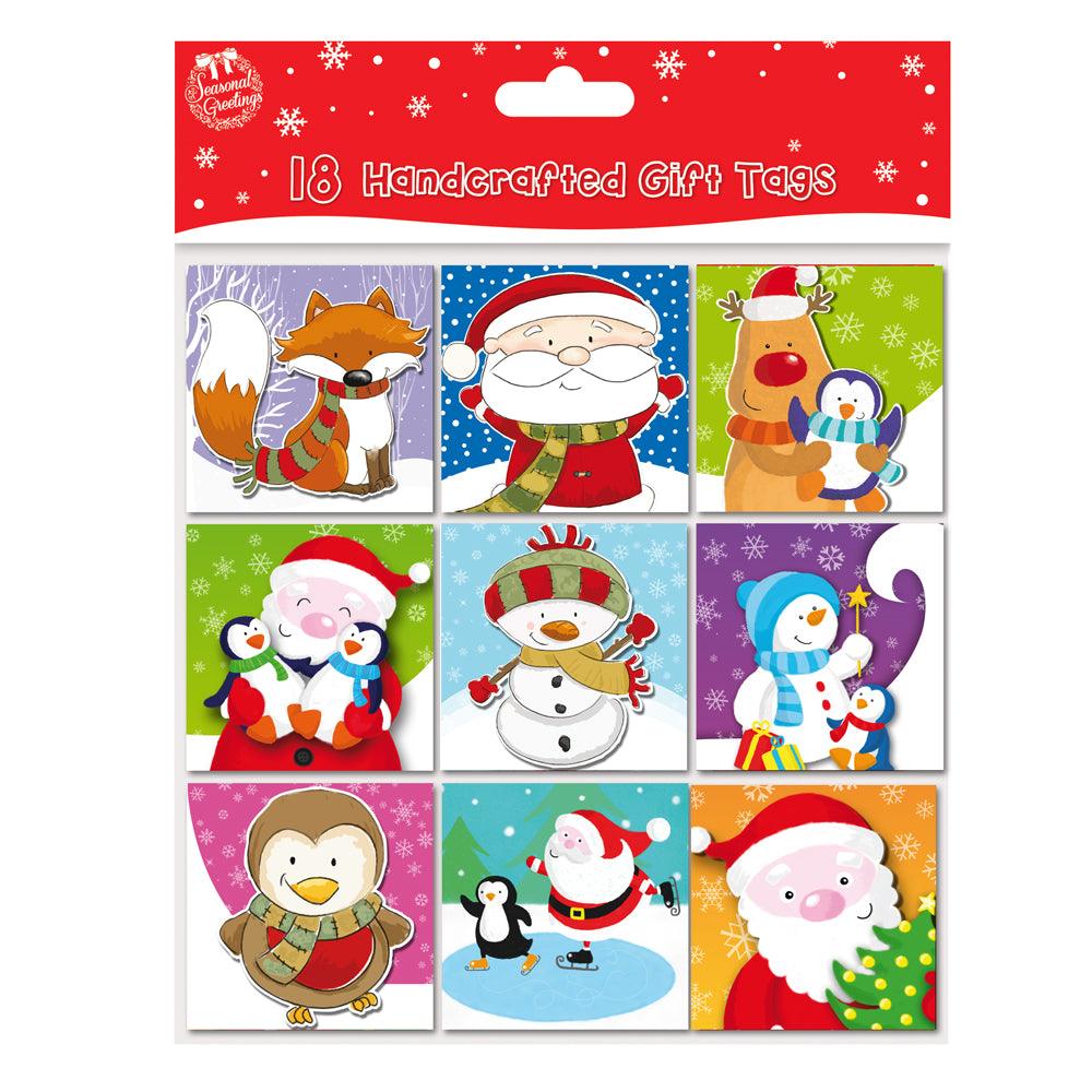 Traditional Hand Crafted Christmas Gift Tags. Pack of 18 - Towsure
