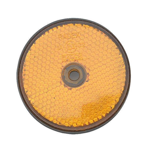 Trailer Side Reflector - Round Amber - Towsure