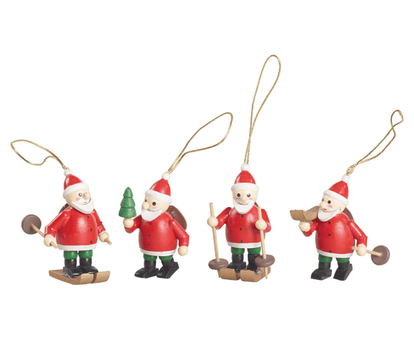 Tree Hanging Santas. 4 pack - 5cm - Towsure